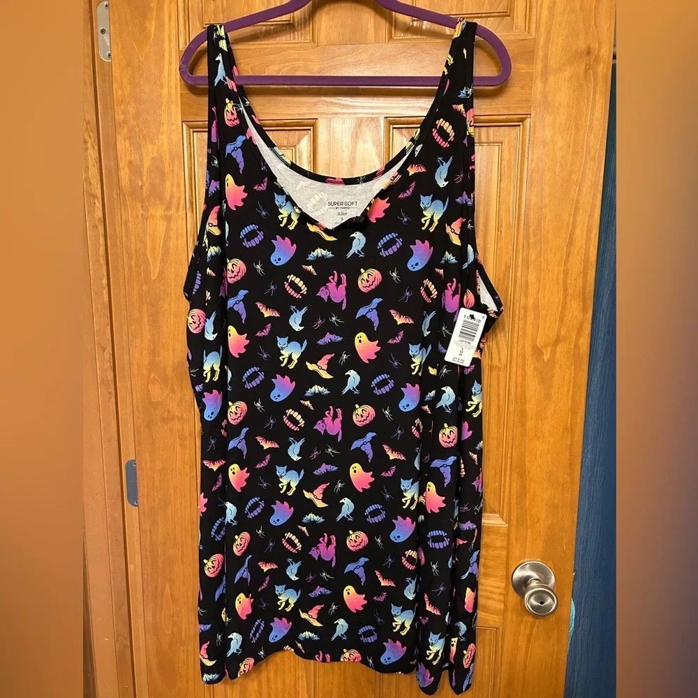 Torrid Super Soft Jersey Sleep Chemise & Boyshort Panty Scary Icons size 5 NWT 👻 - Picture 4 of 8